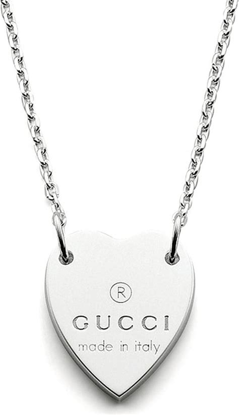 trademark gucci necklace|gucci trademark heart silver necklace.